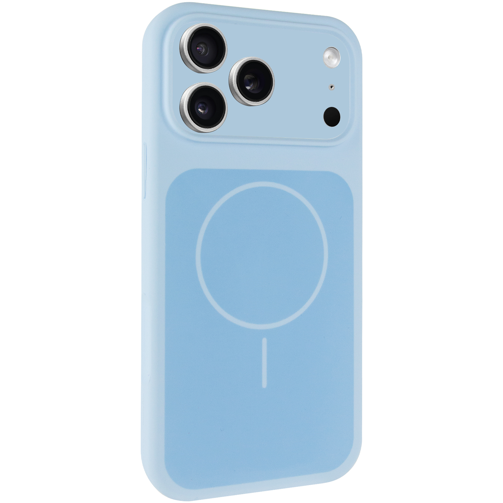 Чехол Silk Duo Color Full Camera (AA) with Magnetic Fit для Apple iPhone 17 Pro / 18 Pro (6.3"), Sky Blue, Силикон, купить оптом с доставкой