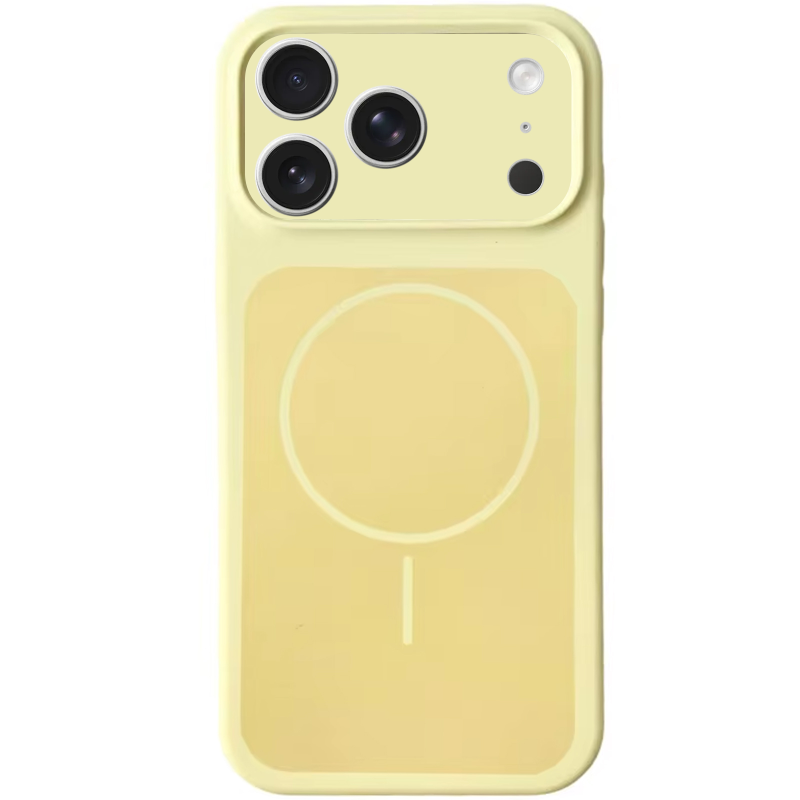 Чехол Silk Duo Color Full Camera (AA) with Magnetic Fit для Apple iPhone 17 Pro Max / 18 Pro Max, Yellow, Силикон, купить оптом с доставкой