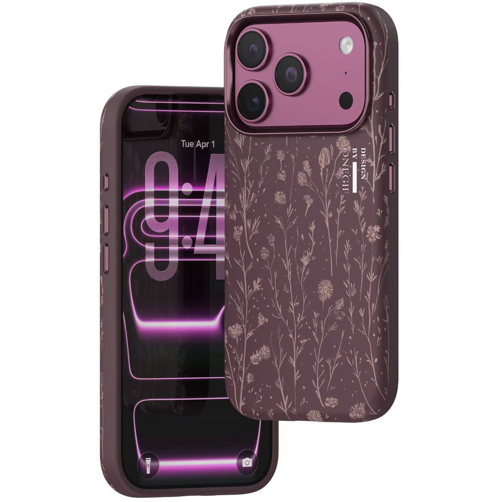 Чехол TPU+PC OneGif by Puloka Aesthetic для Apple iPhone 17 Pro Max / 18 Pro Max (6.9"), Dark Cherry 1, TPU+PC, купить оптом с доставкой