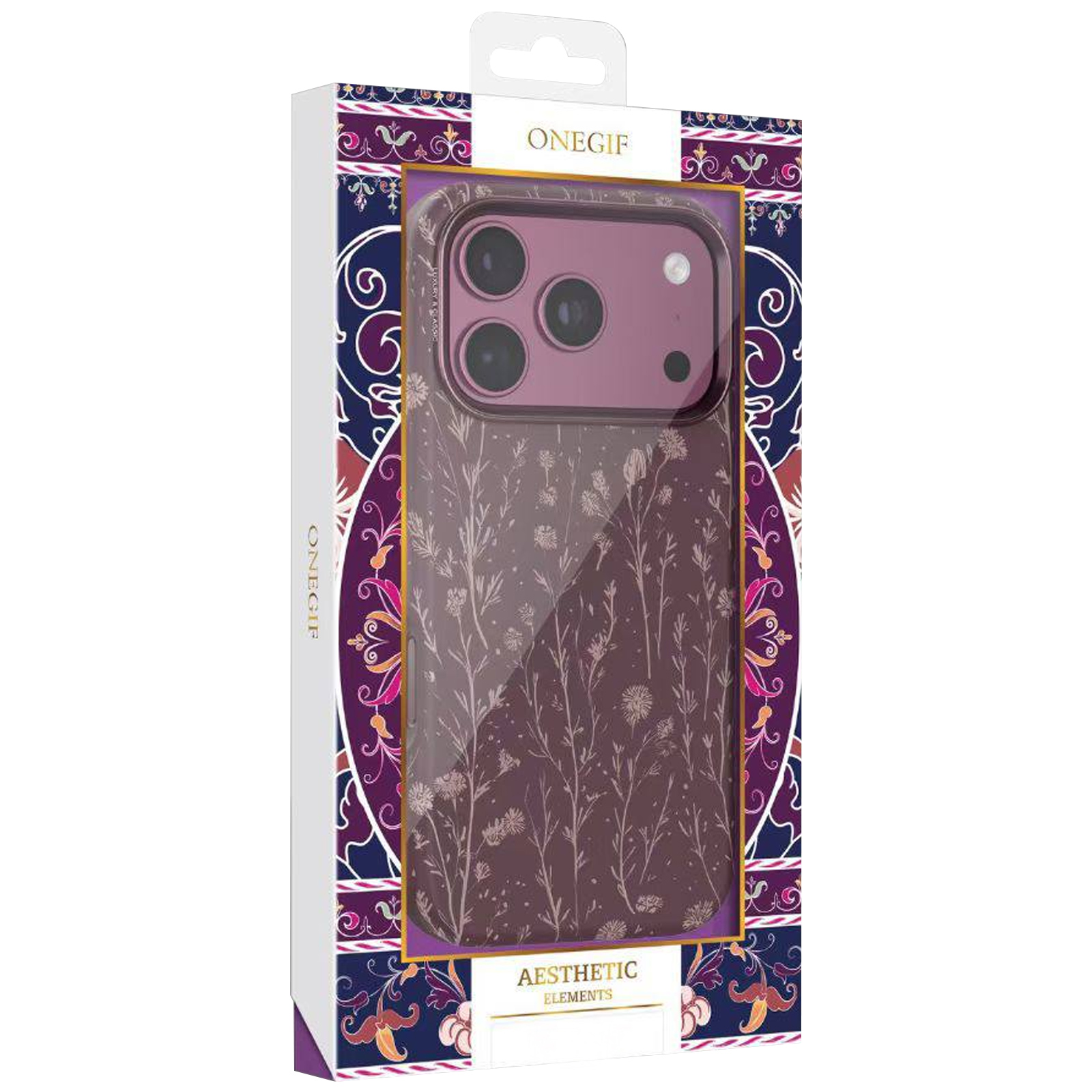 Чехол TPU+PC OneGif by Puloka Aesthetic для Apple iPhone 17 Pro Max / 18 Pro Max (6.9"), Dark Cherry 2, TPU+PC, купить оптом с доставкой