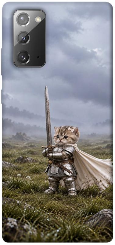 Чехол itsPrint Knight kitten для Samsung Galaxy Note 20, мемы, купить оптом с доставкой