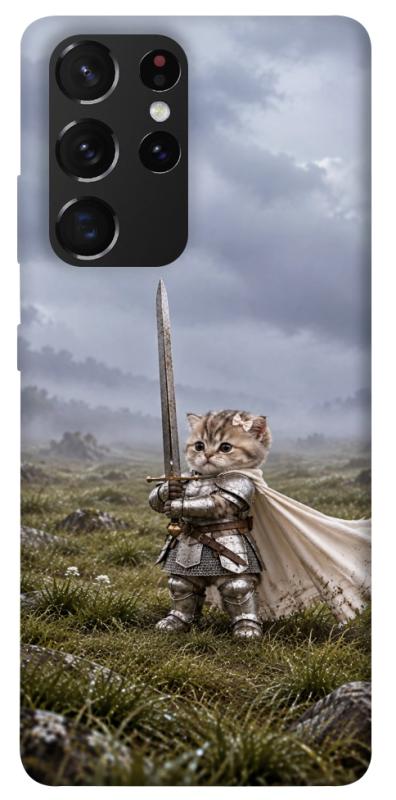 Чехол itsPrint Knight kitten для Samsung Galaxy S21 Ultra, мемы, купить оптом с доставкой