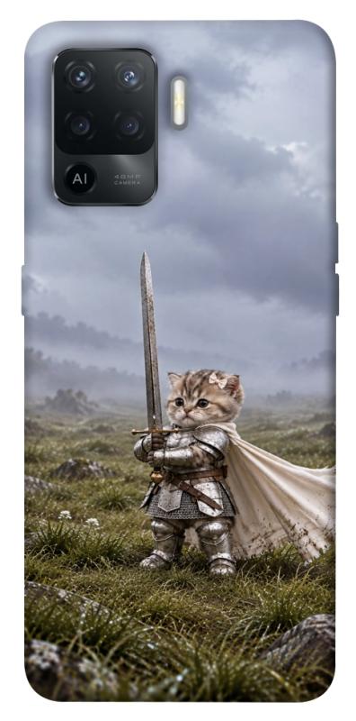 Чехол itsPrint Knight kitten для Oppo Reno 5 Lite, мемы, купить оптом с доставкой