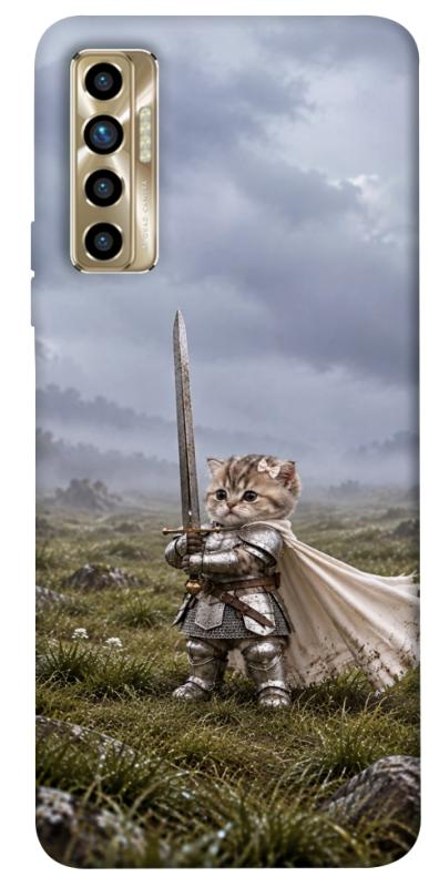 Чехол itsPrint Knight kitten для TECNO Camon 17P, мемы, купить оптом с доставкой