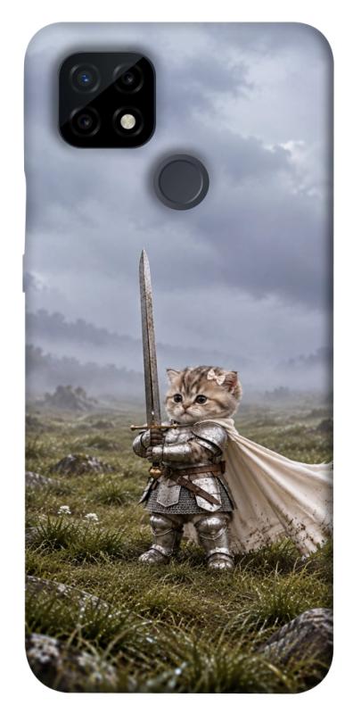Чехол itsPrint Knight kitten для Realme C21, мемы, купить оптом с доставкой