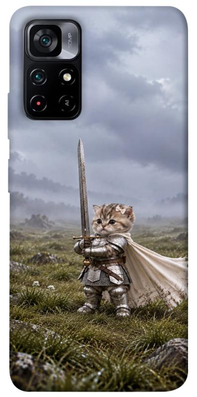 Чехол itsPrint Knight kitten для Xiaomi Poco M4 Pro 5G, мемы, купить оптом с доставкой