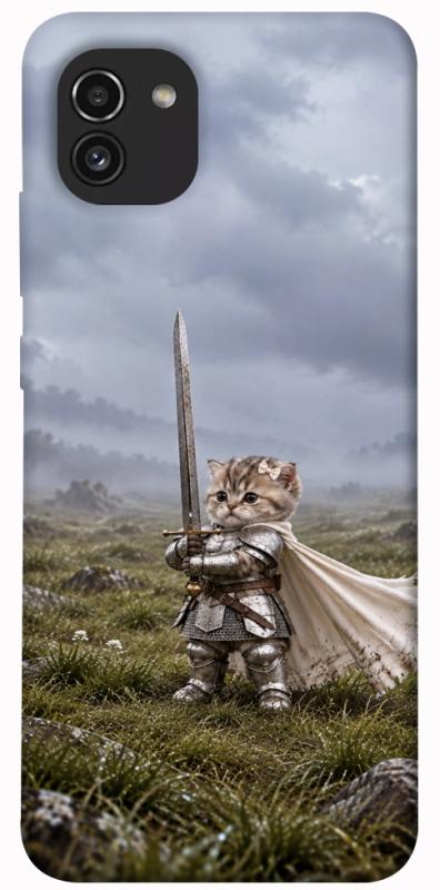 Чехол itsPrint Knight kitten для Samsung Galaxy A03, мемы, купить оптом с доставкой