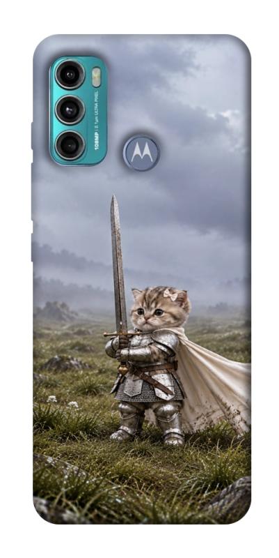 Чехол itsPrint Knight kitten для Motorola Moto G60, мемы, купить оптом с доставкой