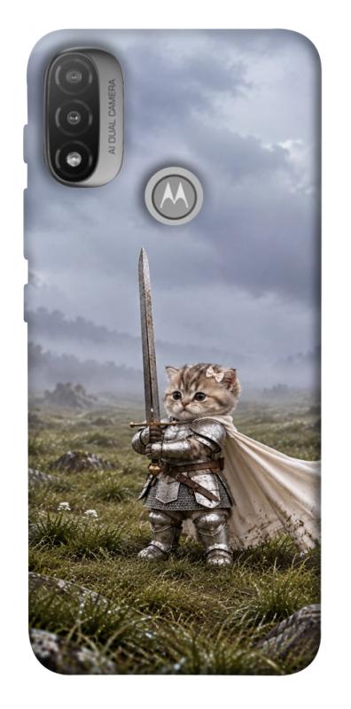 Чехол itsPrint Knight kitten для Motorola Moto E20, мемы, купить оптом с доставкой