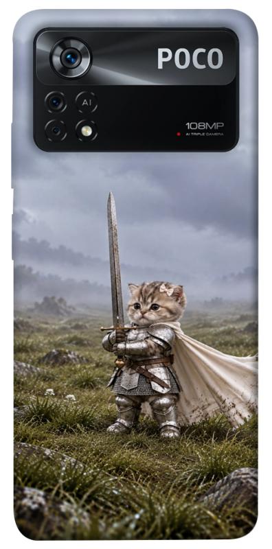 Чехол itsPrint Knight kitten для Xiaomi Poco X4 Pro 5G, мемы, купить оптом с доставкой