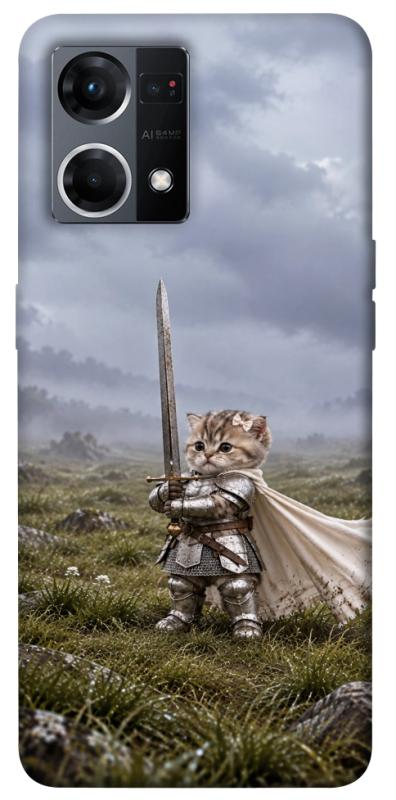 Чехол itsPrint Knight kitten для Oppo Reno 7 4G, мемы, купить оптом с доставкой