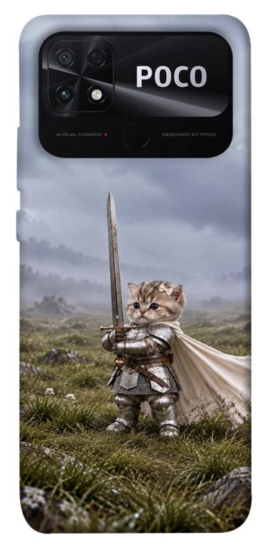 Чехол itsPrint Knight kitten для Xiaomi Poco C40, мемы, купить оптом с доставкой