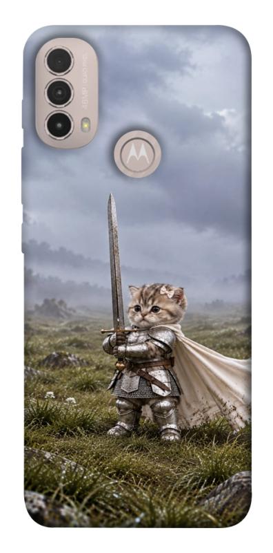 Чехол itsPrint Knight kitten для Motorola Moto E40, мемы, купить оптом с доставкой