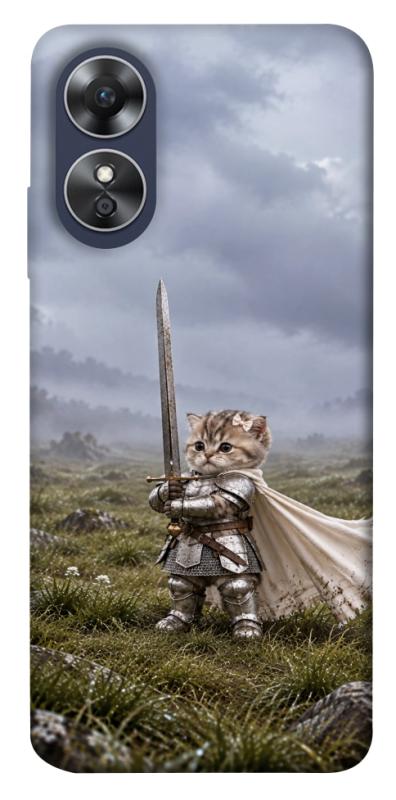 Чехол itsPrint Knight kitten для Oppo A17, мемы, купить оптом с доставкой