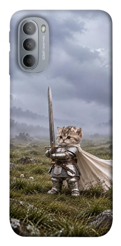 Чехол itsPrint Knight kitten для Motorola Moto G31, мемы, купить оптом с доставкой