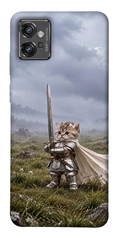 Чехол itsPrint Knight kitten для Motorola Moto G32, мемы, купить оптом с доставкой