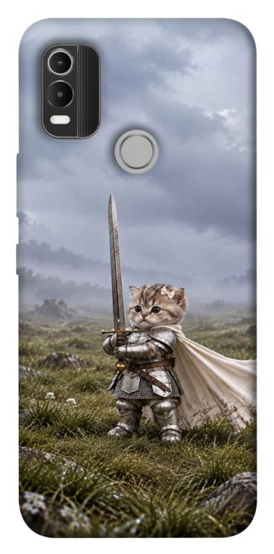 Чехол itsPrint Knight kitten для Nokia C21 Plus, мемы, купить оптом с доставкой