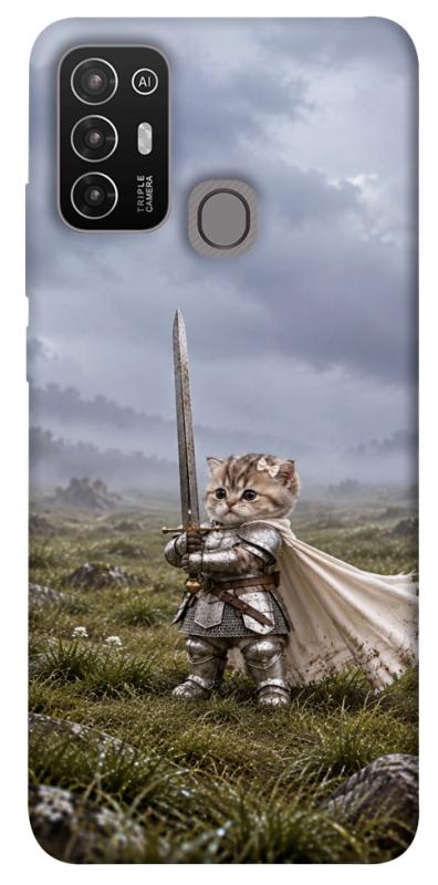 Чехол itsPrint Knight kitten для ZTE Blade A52, мемы, купить оптом с доставкой