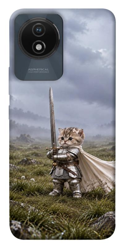 Чехол itsPrint Knight kitten для Vivo Y02, мемы, купить оптом с доставкой