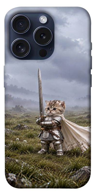 Чехол itsPrint Knight kitten для Apple iPhone 15 Pro (6.1"), мемы, купить оптом с доставкой