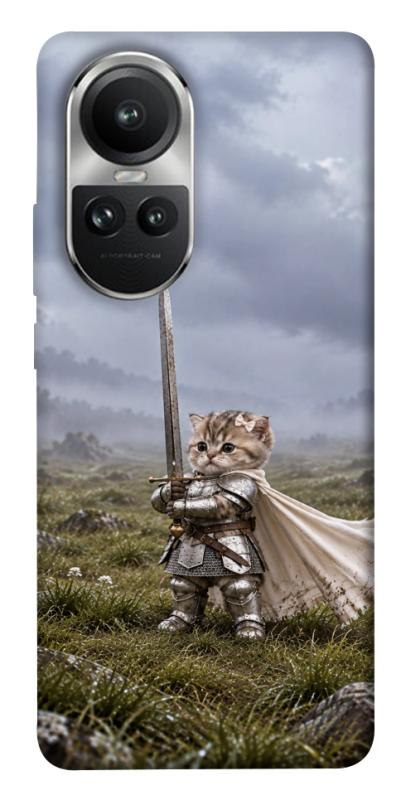 Чехол itsPrint Knight kitten для Oppo Reno 10, мемы, купить оптом с доставкой