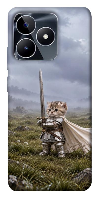 Чехол itsPrint Knight kitten для Realme C53, мемы, купить оптом с доставкой