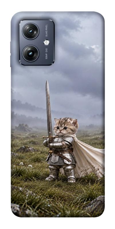 Чехол itsPrint Knight kitten для Motorola Moto G54, мемы, купить оптом с доставкой