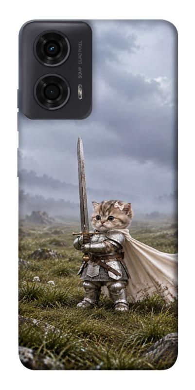Чехол itsPrint Knight kitten для Motorola Moto G24, мемы, купить оптом с доставкой