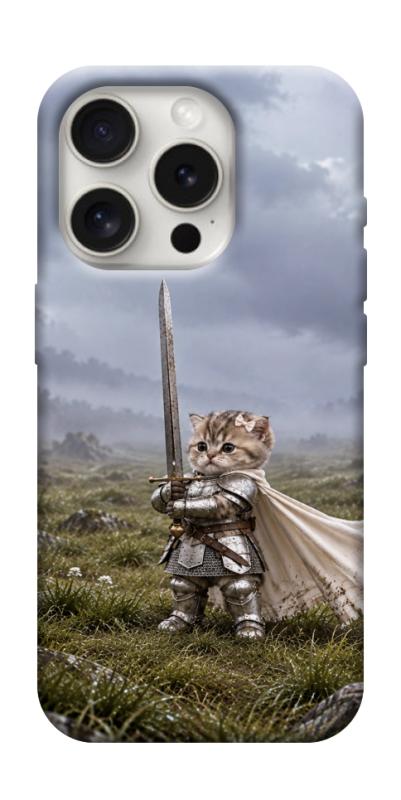 Чехол itsPrint Knight kitten для Apple iPhone 16 Pro (6.3"), мемы, купить оптом с доставкой