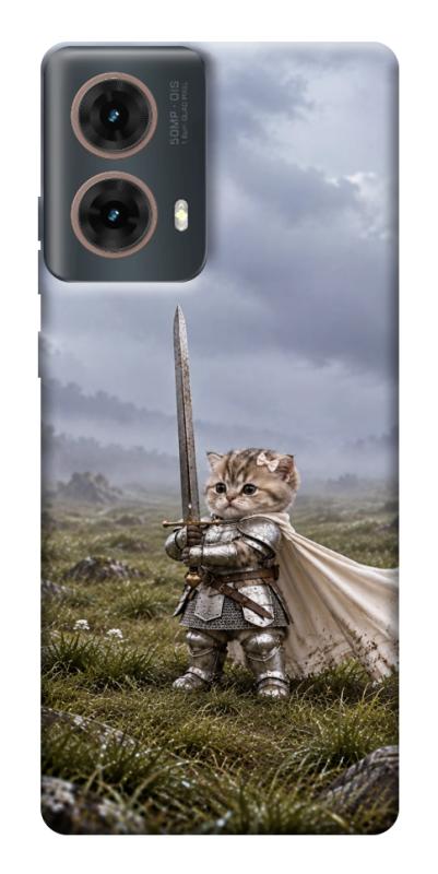 Чехол itsPrint Knight kitten для Motorola Moto G85, мемы, купить оптом с доставкой