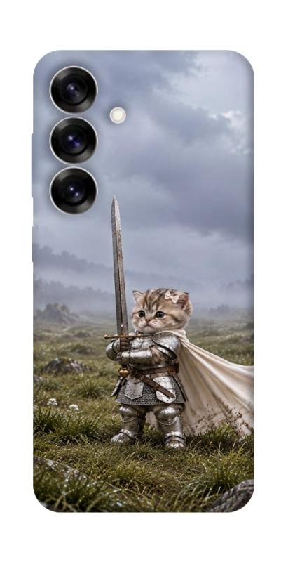 Чехол itsPrint Knight kitten для Samsung Galaxy S25, мемы, купить оптом с доставкой