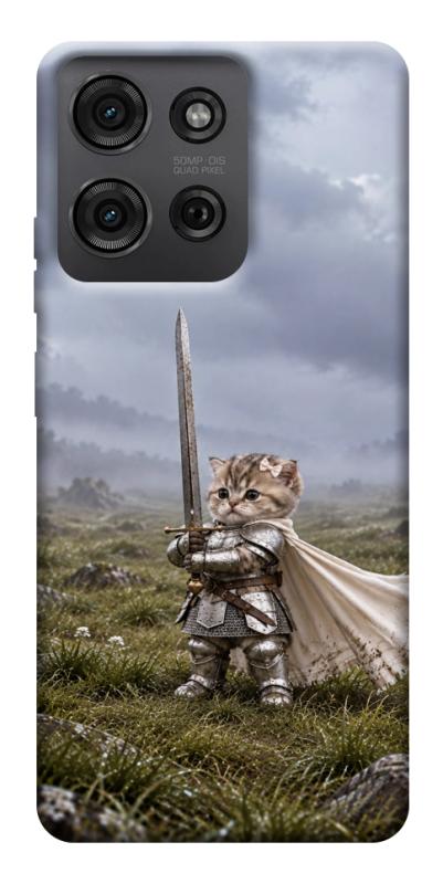 Чехол itsPrint Knight kitten для Motorola Moto G75 5G, мемы, купить оптом с доставкой