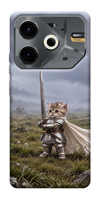 Чехол itsPrint Knight kitten для TECNO Pova 6 Neo (LI6), мемы, купить оптом с доставкой