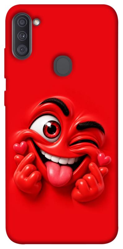 Чохол itsPrint Червоний-сердцеїд для Samsung Galaxy A11, дитячі, купити оптом з доставкою
