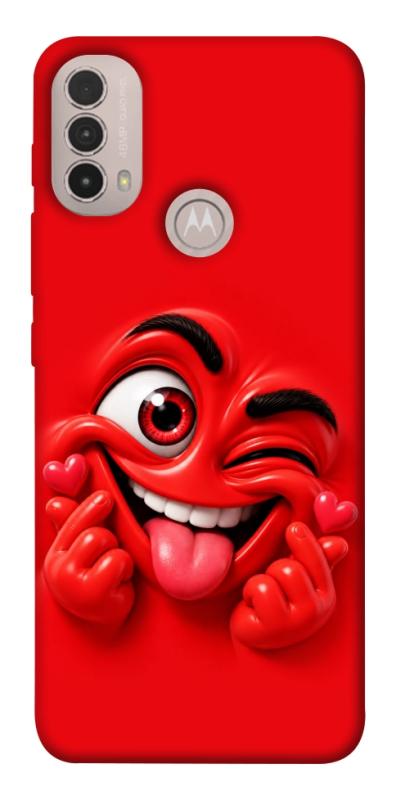 Чохол itsPrint Червоний-сердцеїд для Motorola Moto E40, дитячі, купити оптом з доставкою