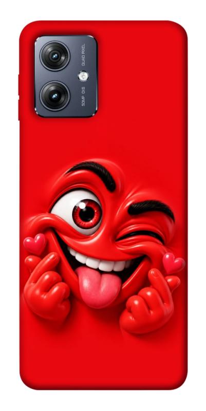 Чехол itsPrint Червоний-сердцеїд для Motorola Moto G54, детские, купить оптом с доставкой