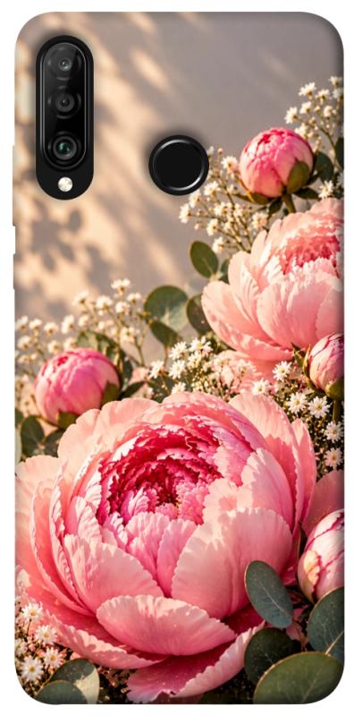 Чохол itsPrint Рожеві півонії для Huawei P30 lite, armored, купити оптом з доставкою