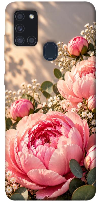 Чохол itsPrint Рожеві півонії для Samsung Galaxy A21s, armored, купити оптом з доставкою