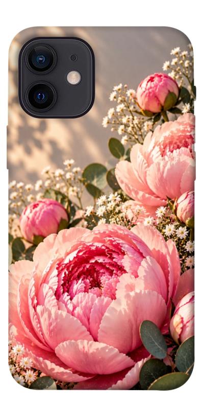 Чехол itsPrint Рожеві півонії для Apple iPhone 12 mini (5.4"), armored, купить оптом с доставкой