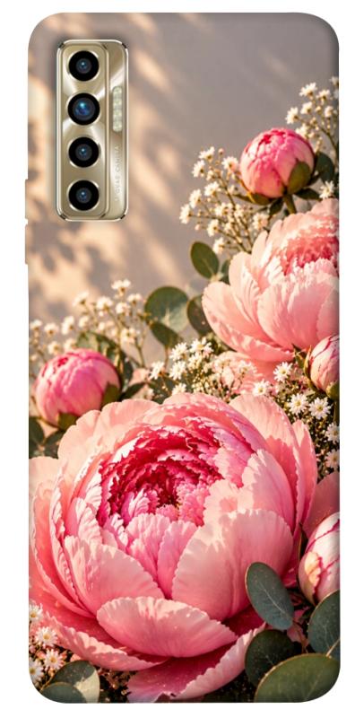 Чохол itsPrint Рожеві півонії для TECNO Camon 17P, armored, купити оптом з доставкою