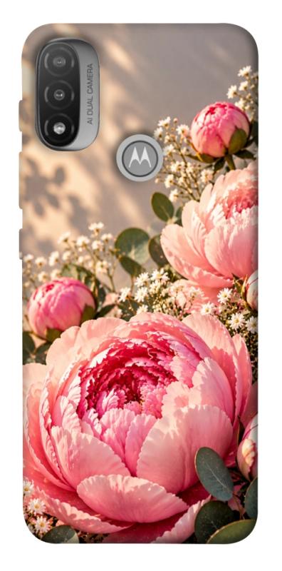 Чехол itsPrint Рожеві півонії для Motorola Moto E20, armored, купить оптом с доставкой