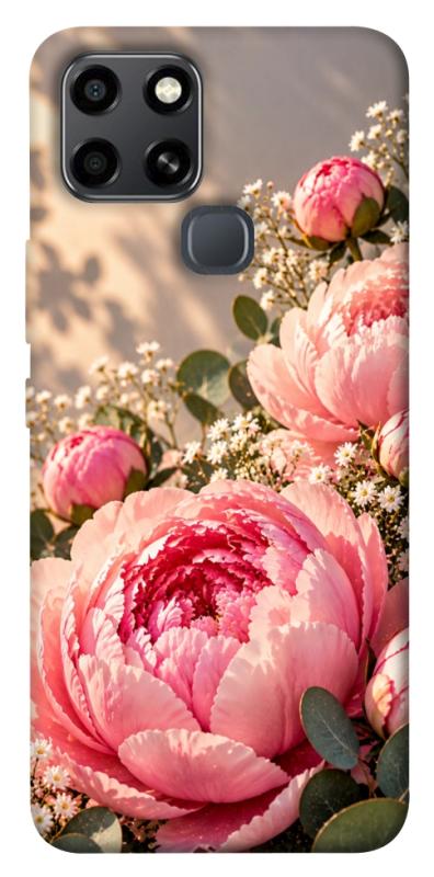 Чохол itsPrint Рожеві півонії для Infinix Smart 6, armored, купити оптом з доставкою