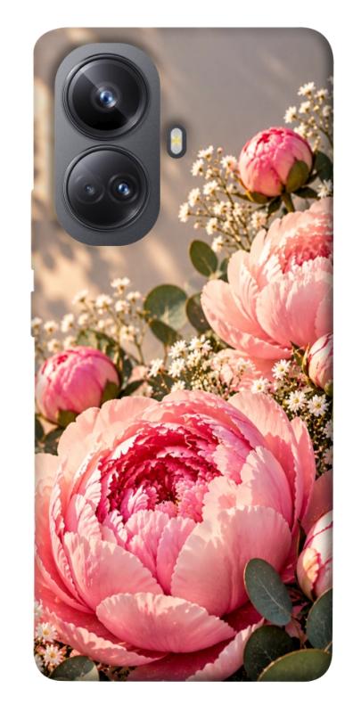 Чохол itsPrint Рожеві півонії для Realme 10 Pro+, armored, купити оптом з доставкою