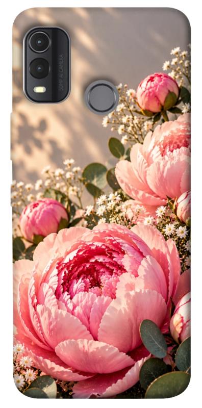 Чохол itsPrint Рожеві півонії для Nokia G11 Plus, armored, купити оптом з доставкою