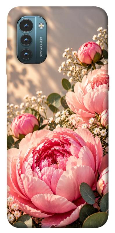 Чохол itsPrint Рожеві півонії для Nokia G21, armored, купити оптом з доставкою