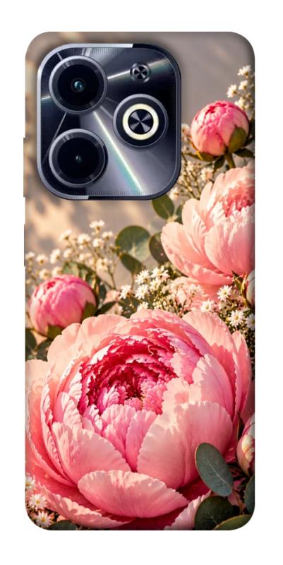 Чехол itsPrint Рожеві півонії для Infinix Hot 40i, armored, купить оптом с доставкой