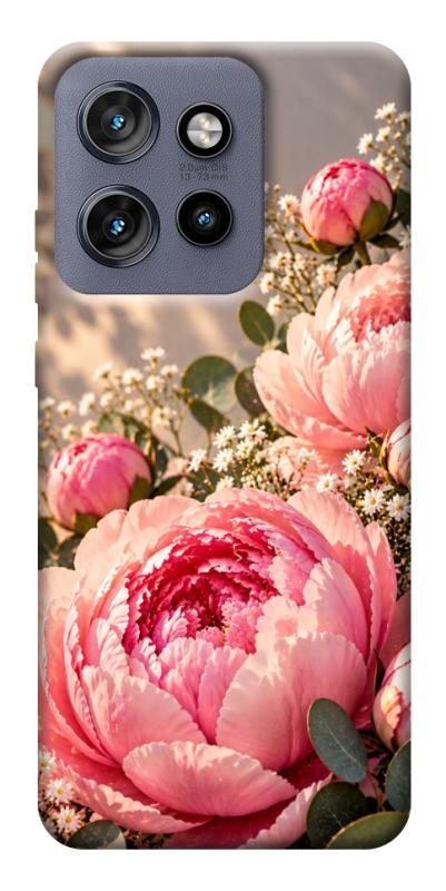 Чохол itsPrint Рожеві півонії для Motorola Edge 50 Neo, armored, купити оптом з доставкою