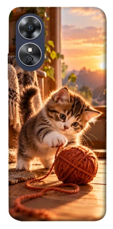 Чохол itsPrint Котик і клубочок затишку для Oppo A17, armored, купити оптом з доставкою