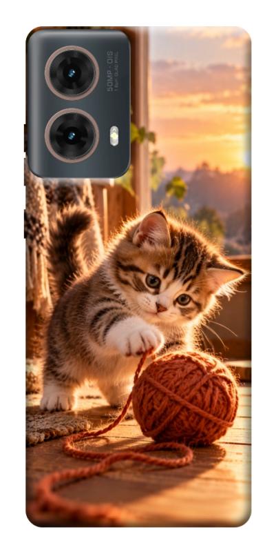 Чохол itsPrint Котик і клубочок затишку для Motorola Moto G85, armored, купити оптом з доставкою