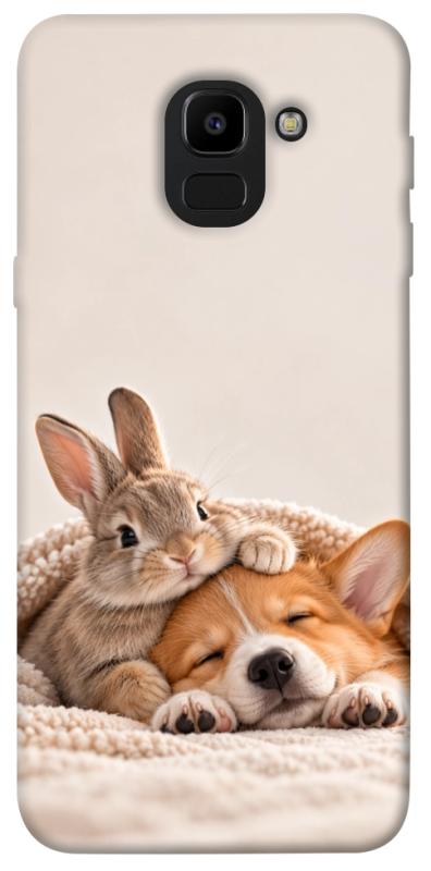 Чехол itsPrint Rabbit and corgi для Samsung J600F Galaxy J6 (2018), armored, купить оптом с доставкой